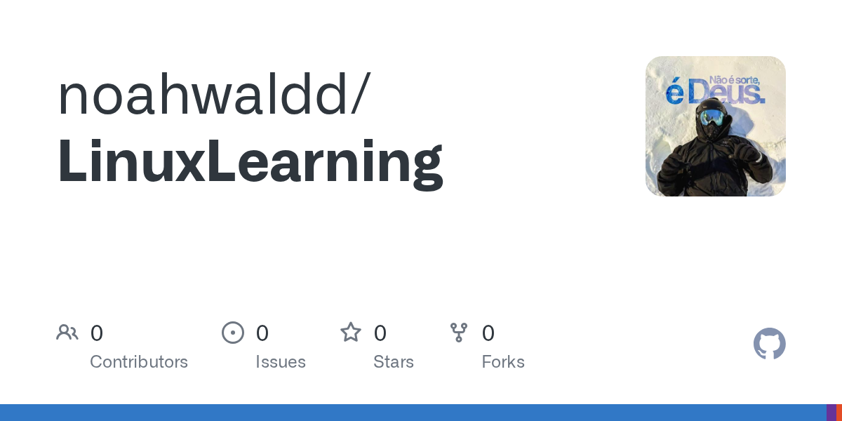 Cartão visual do repositório Linux Learning no GitHub