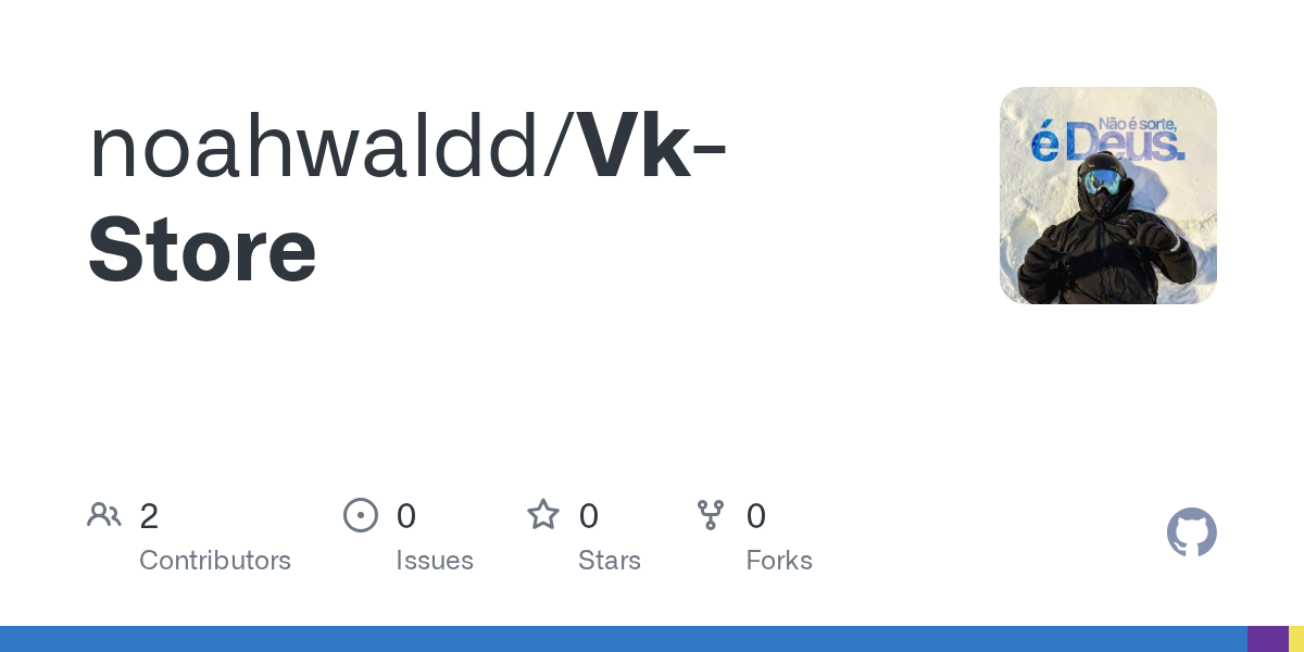 Cartão visual do repositório VK Store no GitHub